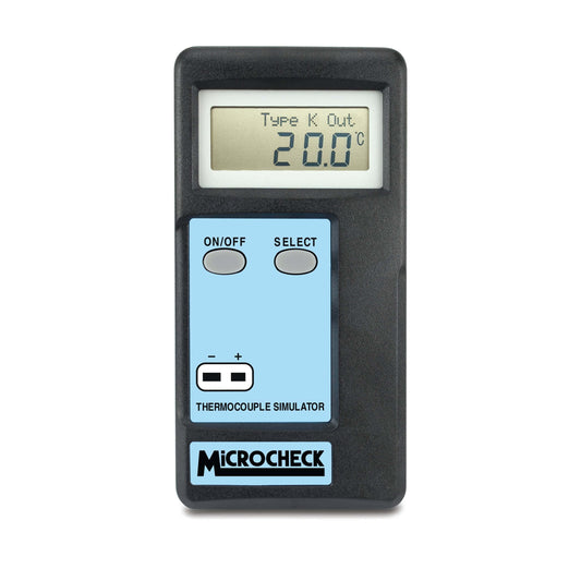 un thermomètre numérique Thermomètre simulateur MicroCheck sur fond blanc. (de la marque Thermometre.fr)