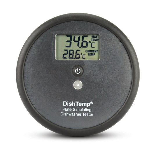 Un thermomètre numérique Thermometre.fr DishTemp est affiché sur un fond blanc.